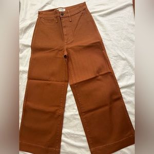 Madewell Emmett Wide Leg Crop Pants - Warm Coffee